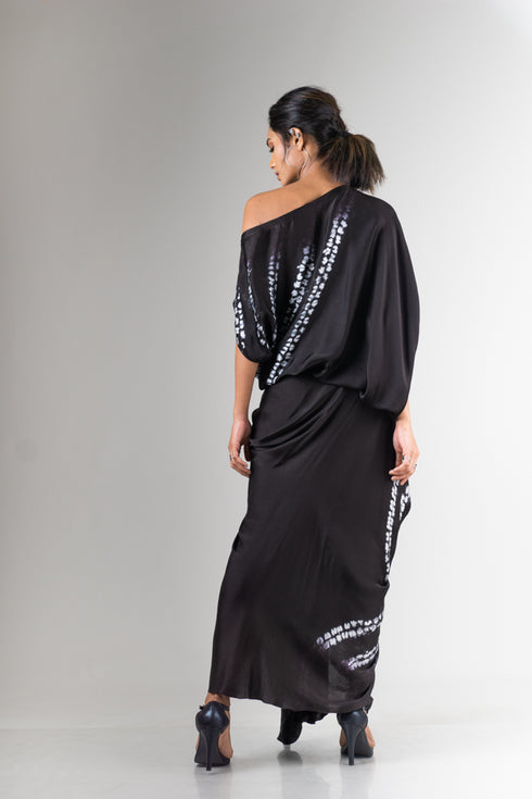 Gather Cowl Skirt & Off Shoulder Top